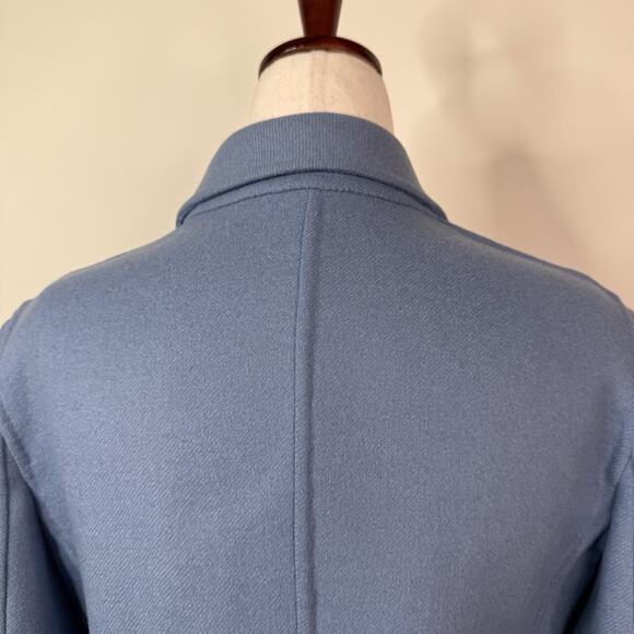 Valentino Blue Angora Wool Blazer Jacket 42 NWT Luxury Minimalist $3990 - Picture 8 of 14